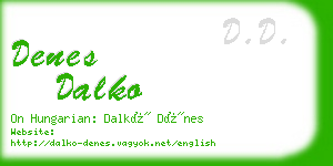 denes dalko business card